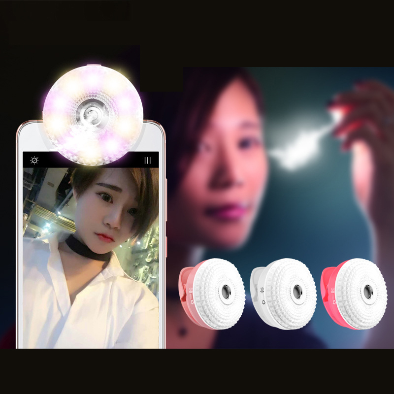 Phone Clip LED Fill Light Selfie Flash Light with Face Moisturizing RK15